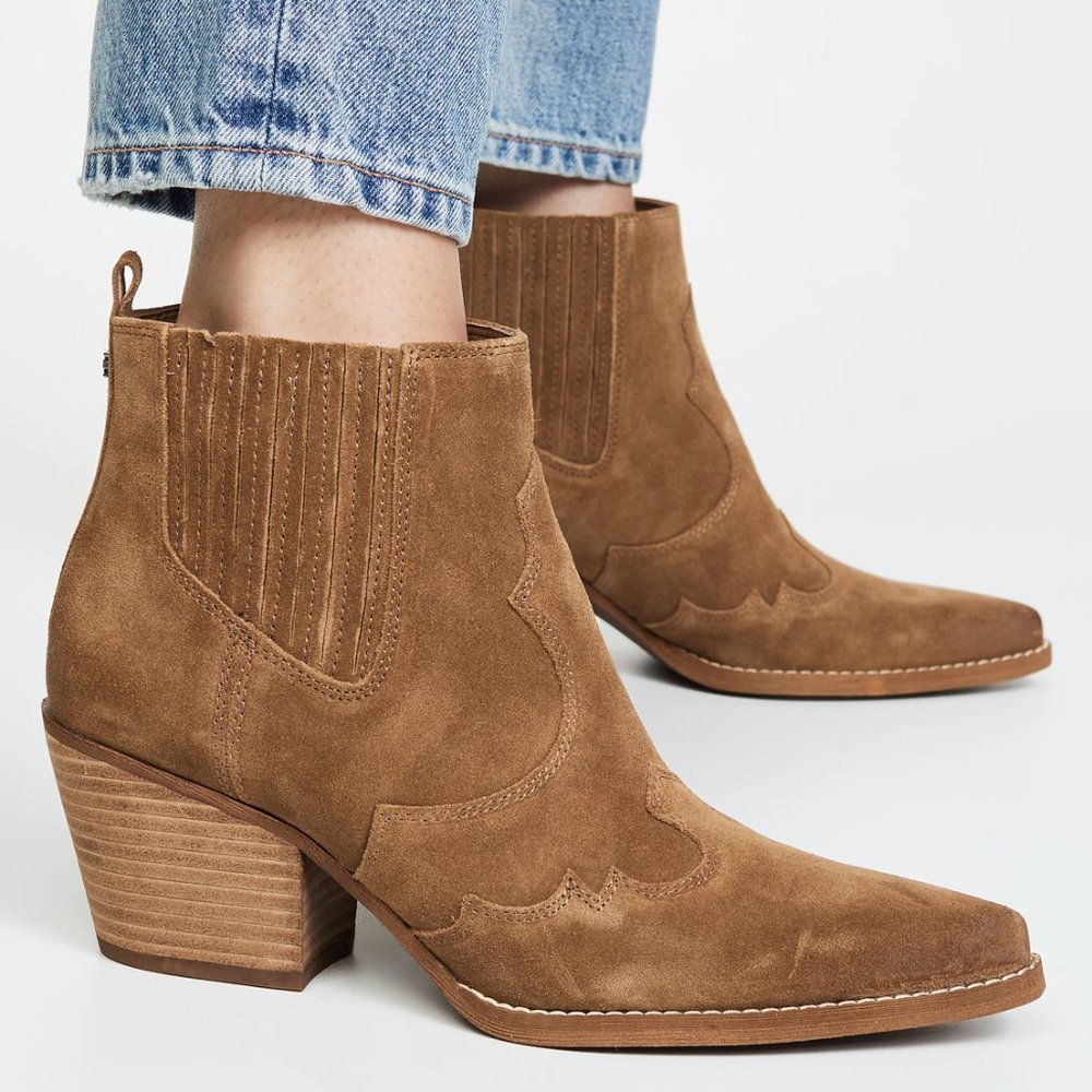 Sam Edelman Winona Booties, Size 8.5 in Hazelnut